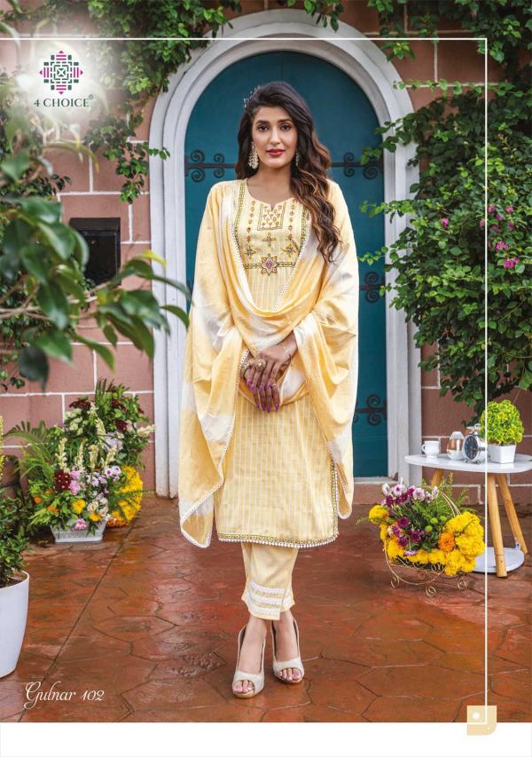 4 Choice Gulnar Fancy Fancy Kurti With Bottom Dupatta Collection